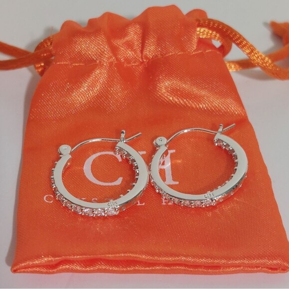 Crystal Haze Women's Rare Limited Edition Mini Serena Hoop Earrings Silver NWT - Picture 5 of 10